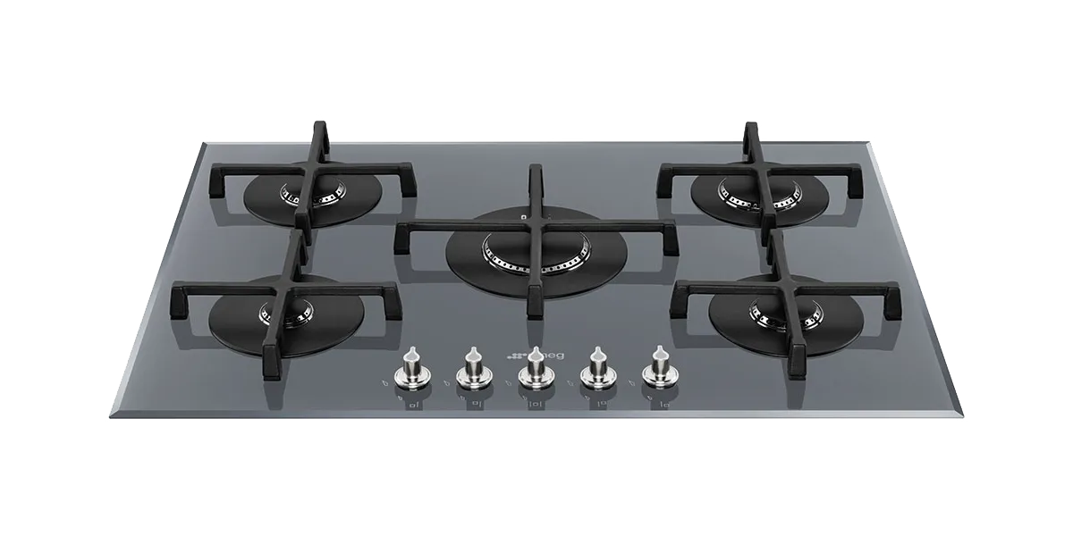 SMEG כיריים גז 5 מבערים זכוכית כסופה סדרת Linea תוצרת SMEG דגם PV175S2 — תמונה 7