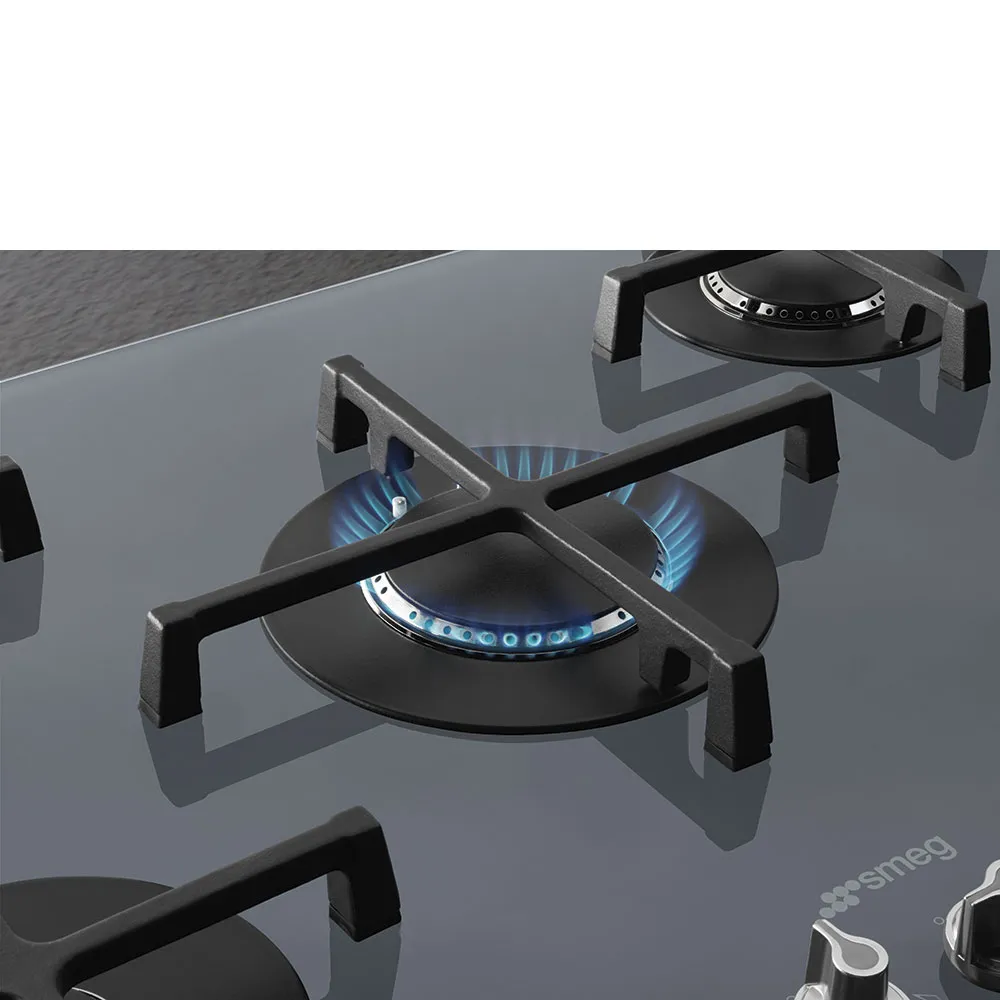 SMEG כיריים גז 5 מבערים זכוכית כסופה סדרת Linea תוצרת SMEG דגם PV175S2 — תמונה 6