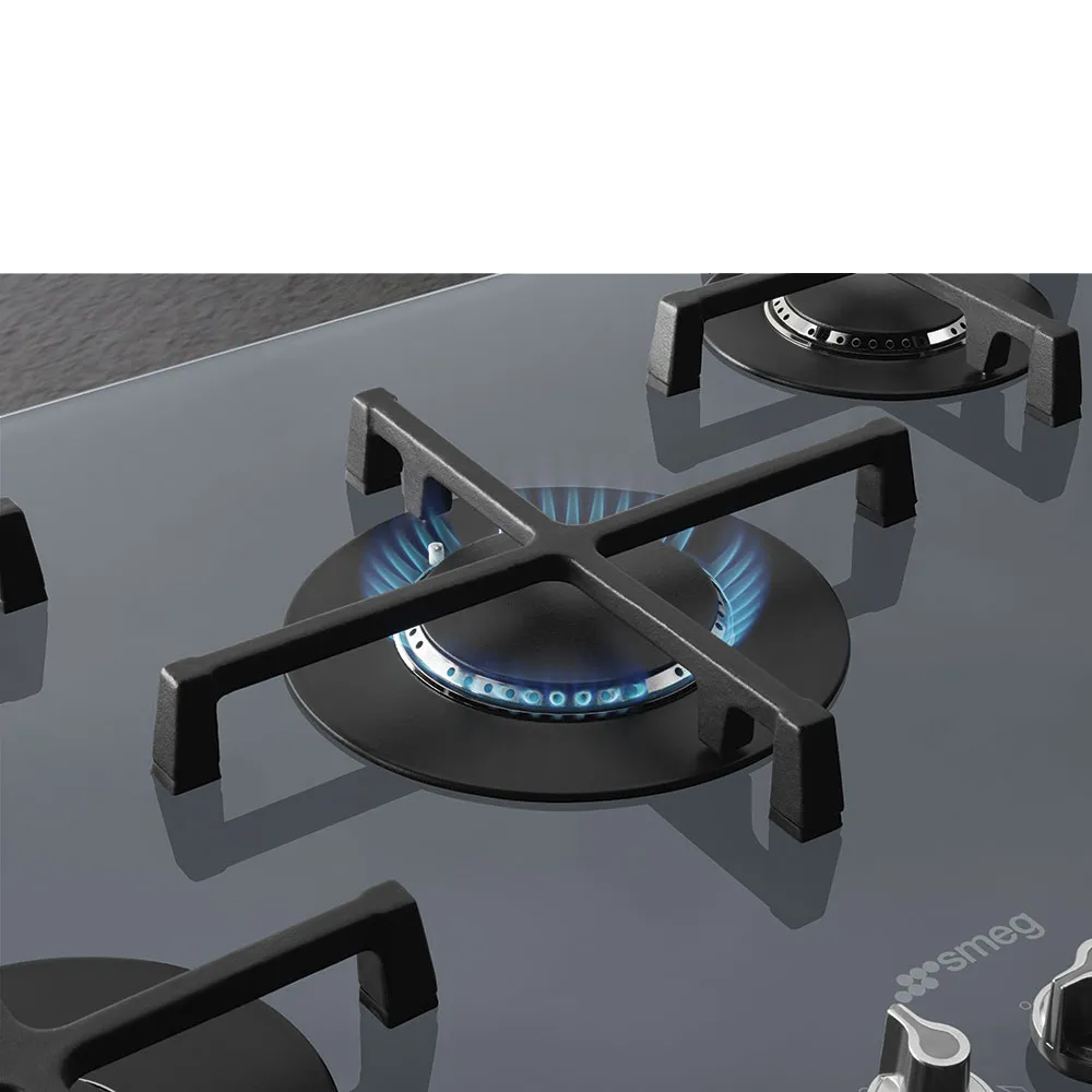 SMEG כיריים גז 5 מבערים זכוכית כסופה סדרת Linea תוצרת SMEG דגם PV175S2 — תמונה 3