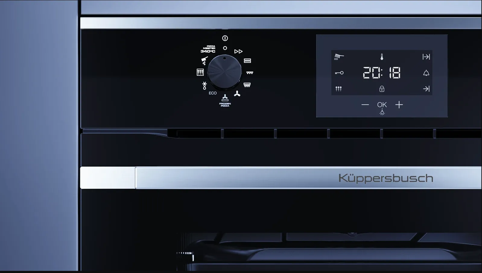 kueppersbusch תנור בנוי 60 ס"מ פירוליטי תוכנית פיצה 340°C זכוכית שחורה עם ערכות עיצוב ומערכת ökotherm תוצרת kueppersbusch דגם BP6332.0S — תמונה 12