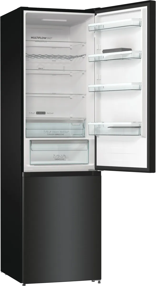 Gorenje מקרר 120 ס"מ מקפיא תחתון גמיש 2 מטר גובה 722 ליטר מנוע אינוורטר נירוסטה שחורה תוצרת Gorenje דגם NRC6204SBXL4 — תמונה 11