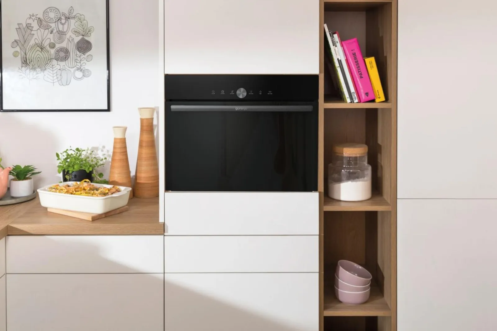 Gorenje תנור בנוי משולב מיקרוגל 45 ס''מ 50 ליטר ניקוי באדים טריקה שקטה AirFry גימור Total black תוצרת Gorenje דגם BCM4547DG — תמונה 8