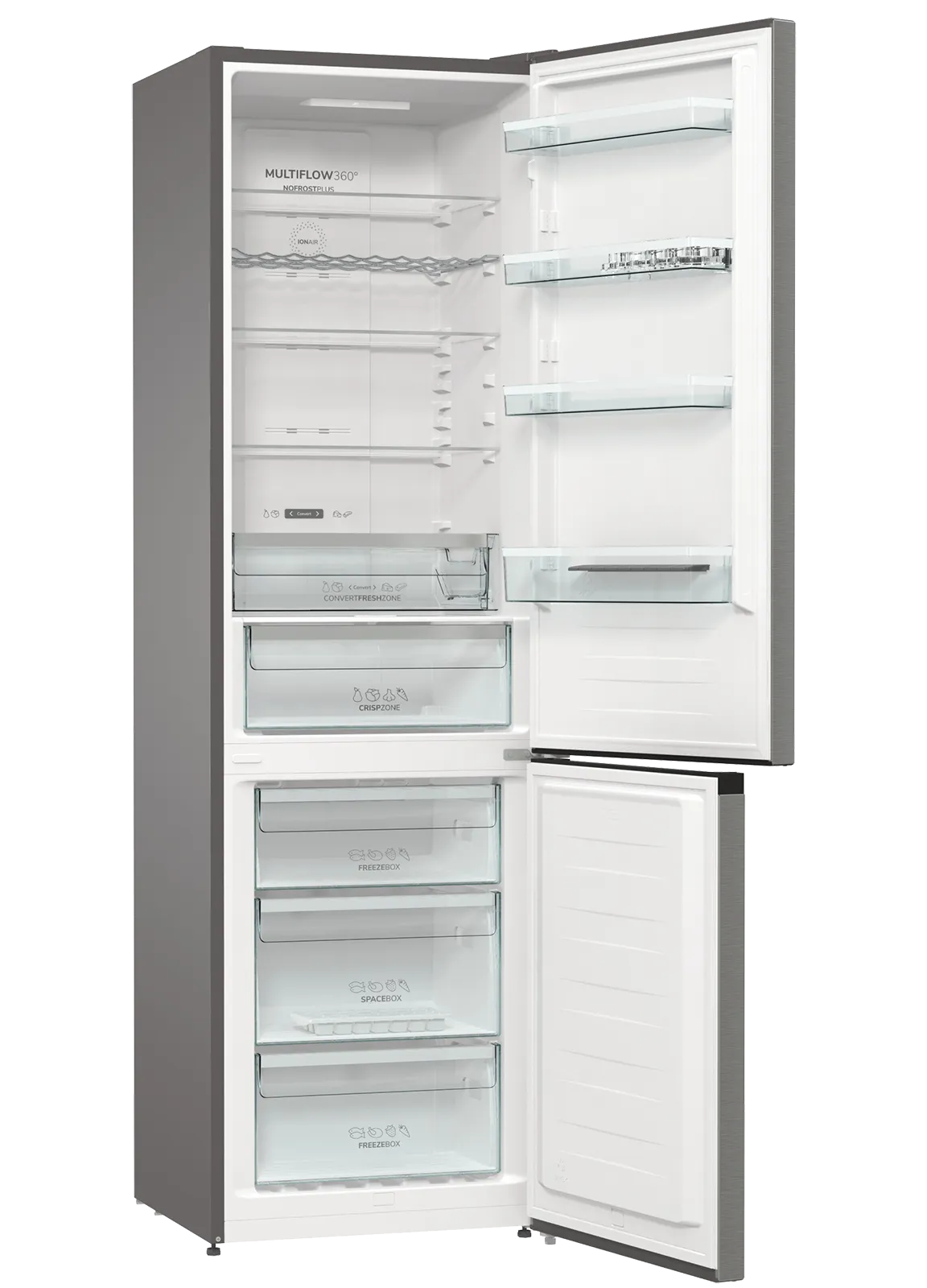 Gorenje מקרר מקפיא תחתון קו ארון רוחב 120 ס"מ 2 מטר גובה תוצרת Gorenje דגם NRK6202AXL4 חדש מתצוגה! — תמונה 3