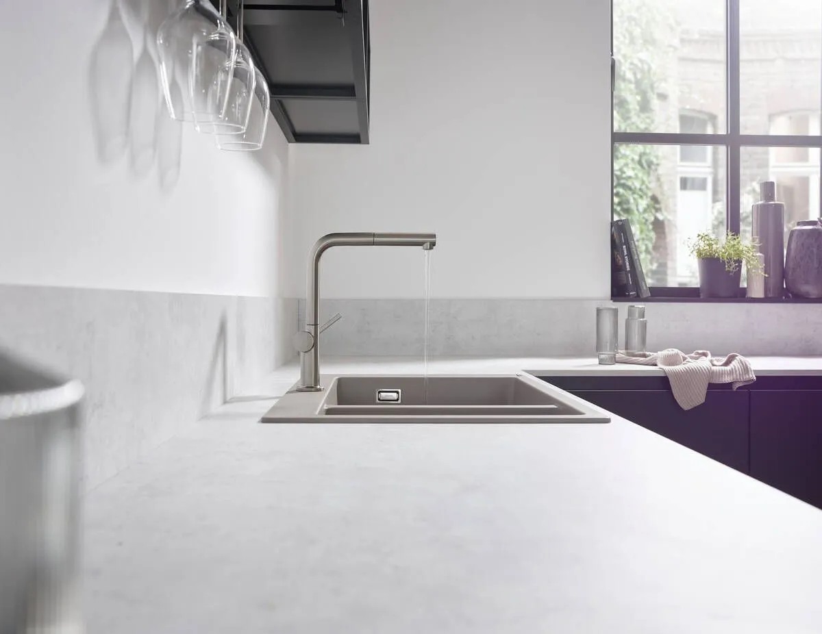 HANSGROHE ברז מטבח נשלף בגימור נירוסטה מוברשת TALIS מבית HANSGROHE גרמניה דגם 72808800 — תמונה 5