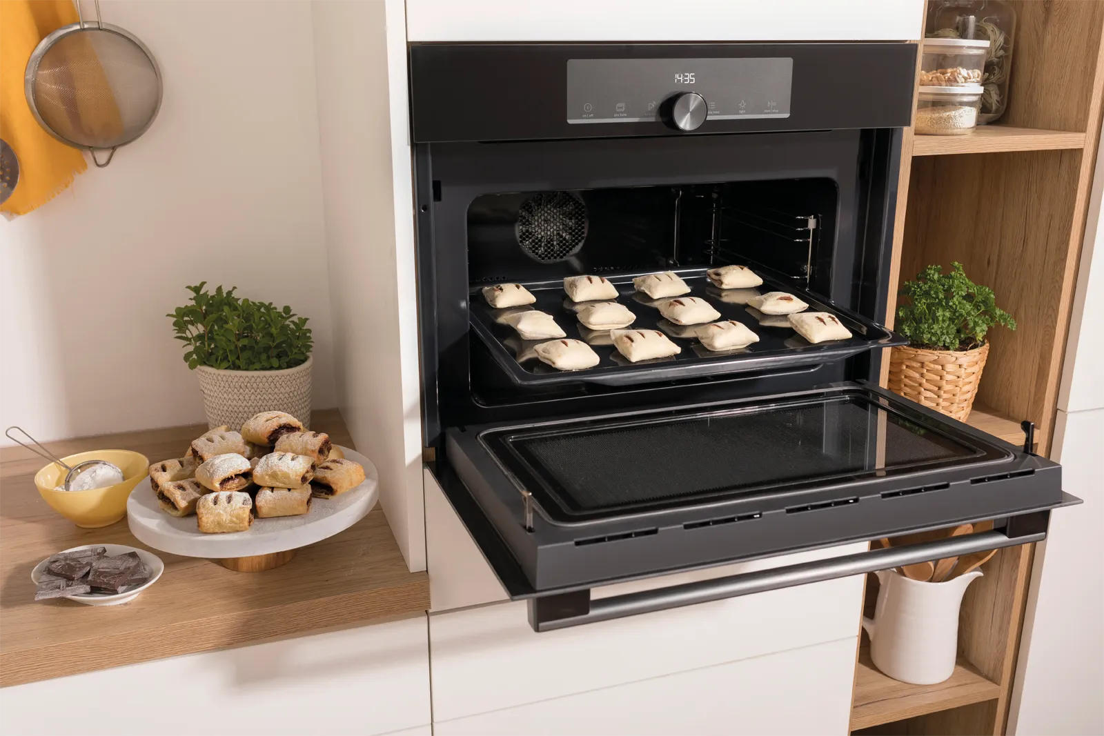 Gorenje תנור בנוי משולב מיקרוגל 45 ס''מ 50 ליטר ניקוי באדים AirFry+ גימור שחור מלא תוצרת Gorenje דגם BCM4547A10BG — תמונה 9