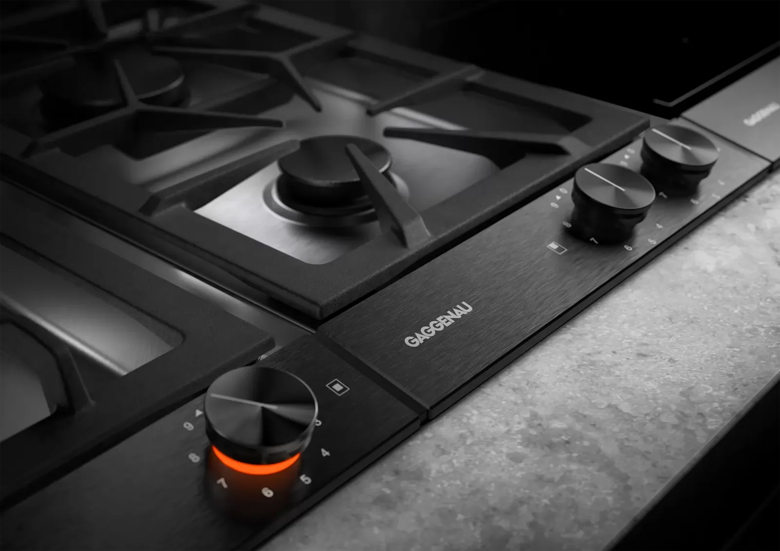 GAGGENAU כיריים דומינו גז 28 ס"מ 2 מבערים נירוסטה פאנל שחור מט סדרה Vario 200 תוצרת GAGGENAU דגם VG232120F — תמונה 2