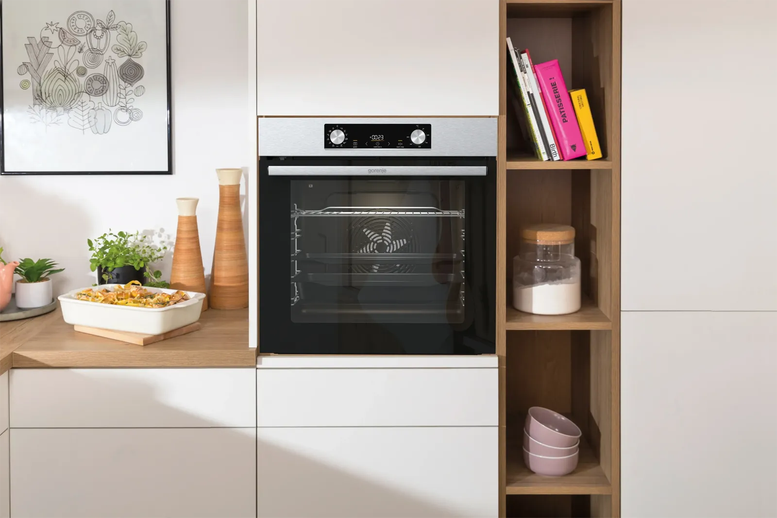 Gorenje תנור בנוי פירוליטי 60 ס''מ עם אפייה בלחות ExtraSteam נירוסטה 77 ליטר AirFry תוצרת Gorenje דגם BPS6737E03X — תמונה 11