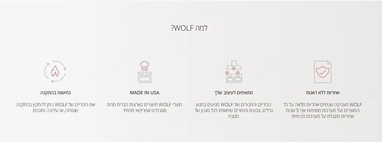 תנור דו תאי פירוליטי 152 ס"מ משולב כיריים גז 6 מבערים וטפניאקי כפול מצב שבת גימור נירוסטה מבית WOLF דגם ICBDF60650DG/S/P/LP