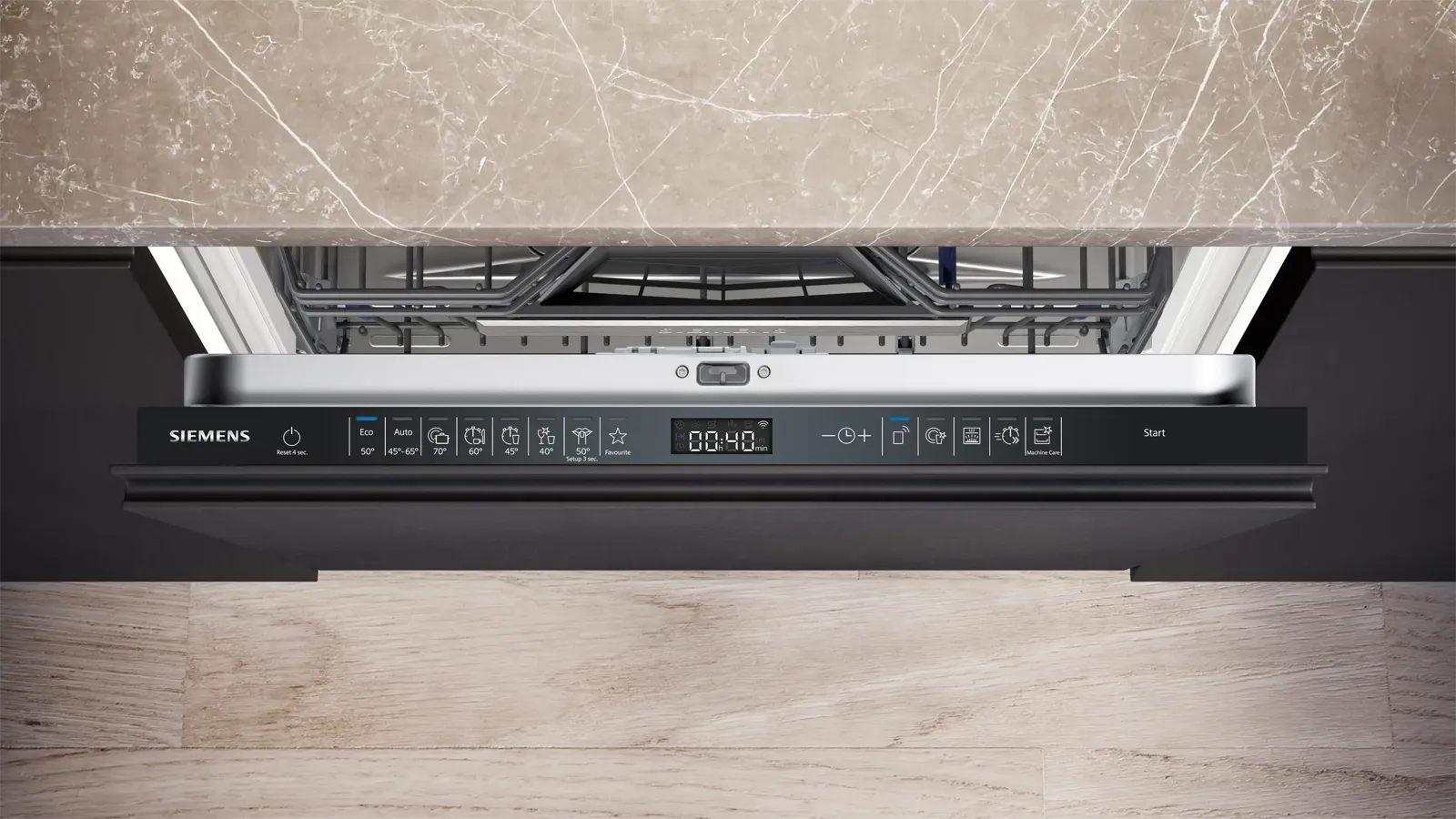 Siemens מדיח כלים אינטגרלי מלא 60 ס"מ ייבוש Zeolite הקרנה גרפית HomeConnect  תוצרת Siemens דגם SN65ZX17CE — תמונה 3