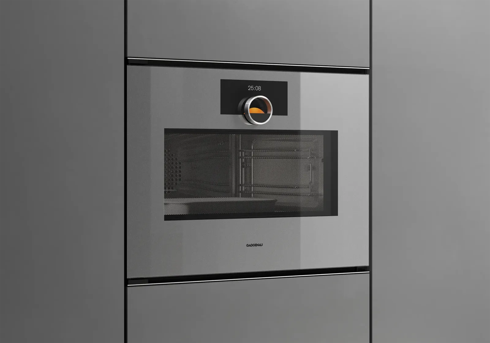 סטימר אידוי 45 ס"מ 2 מיכלי מים דלת צד גימור Sterling סדרת Minimalistic תוצרת GAGGENAU דגם GS220130