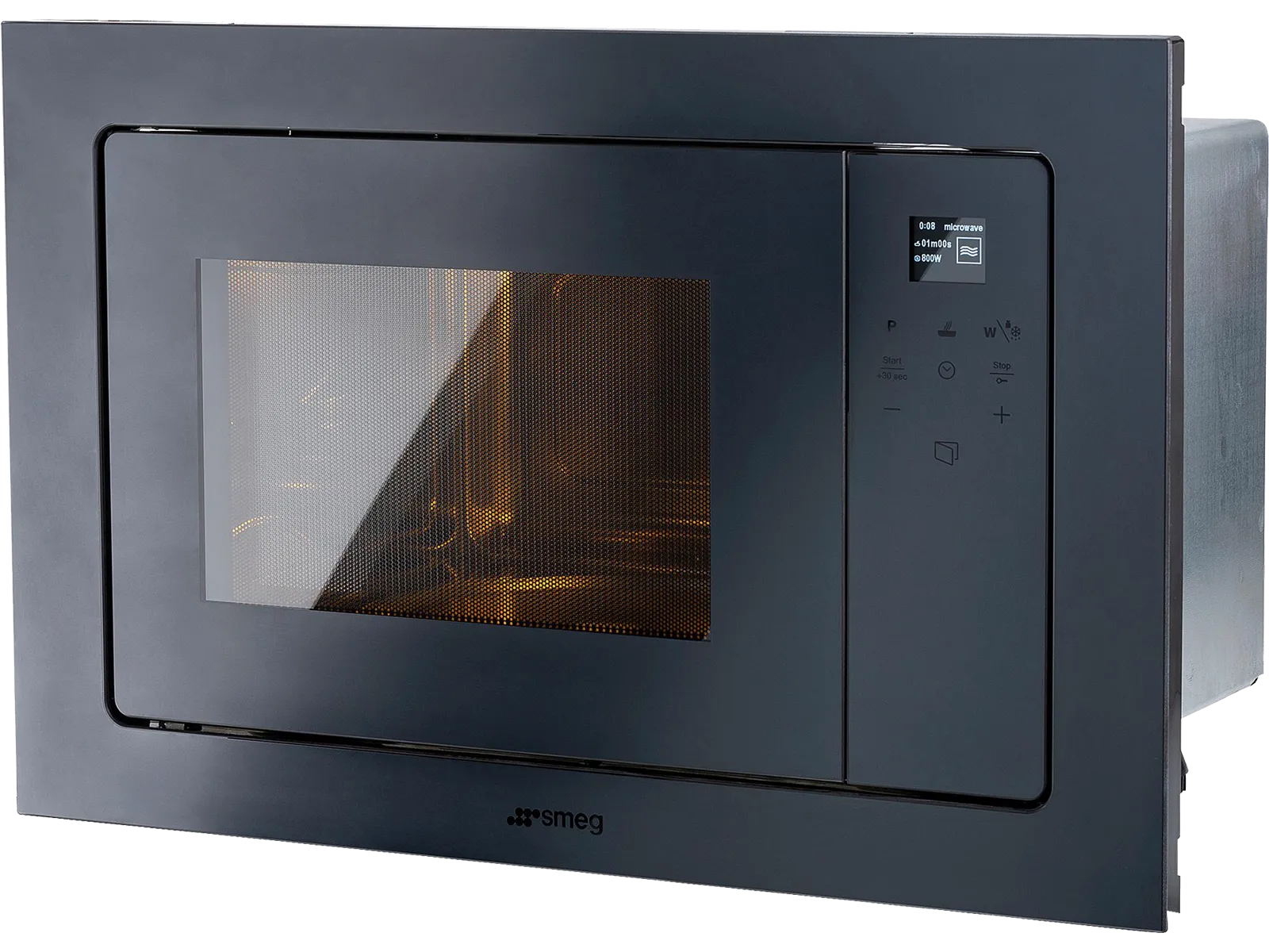 SMEG מיקרוגל בנוי משולב גריל 38 ס"מ גימור אפור מוברש Neptune Grey סדרת LINEA תוצרת SMEG דגם FMI120G — תמונה 4