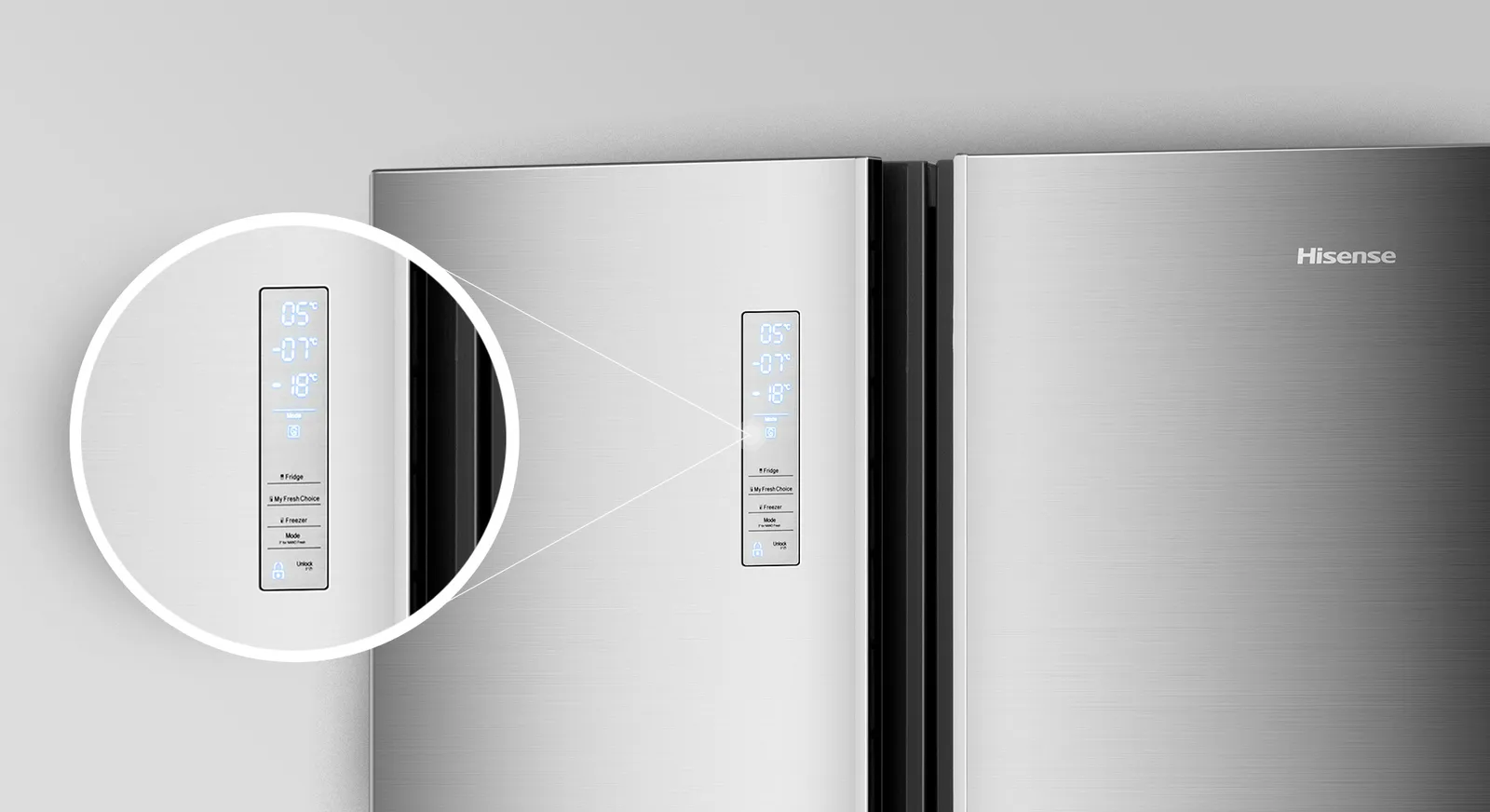 Hisense מקרר אינוורטר 4 דלתות עומק 70 נירוסטה 581 ליטר HISENSE RQ68WC4SG1/S — תמונה 6