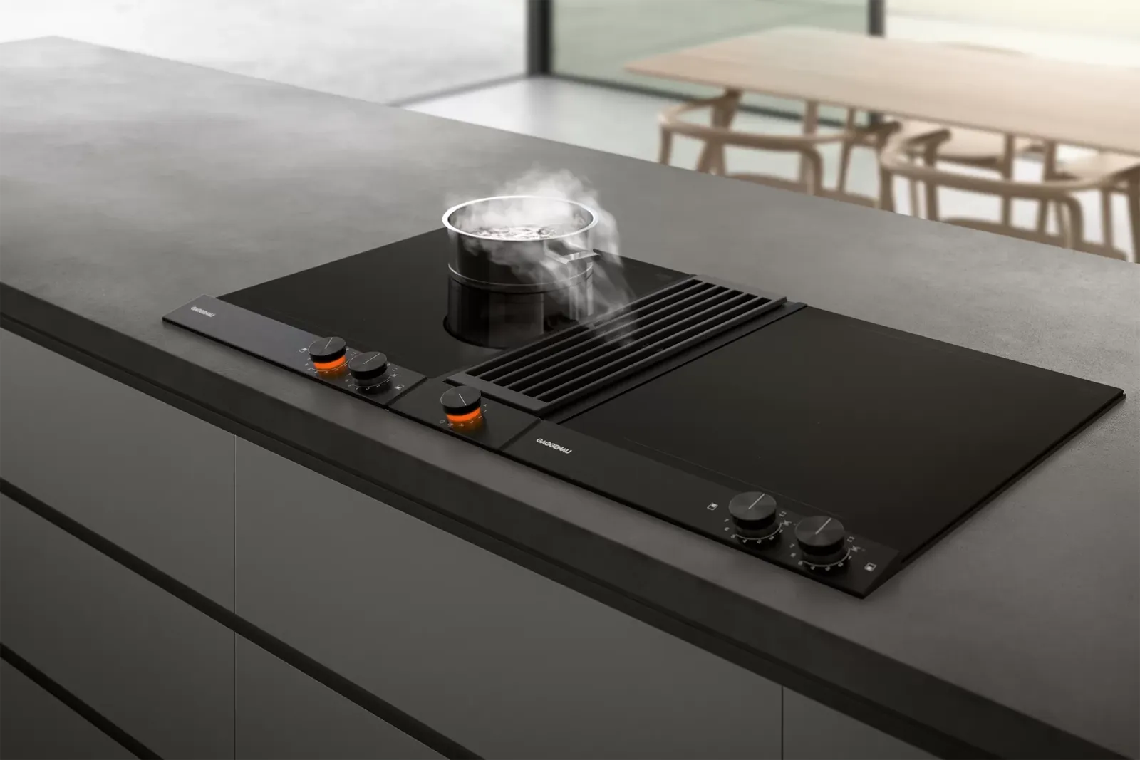 GAGGENAU כיריים דומינו גז 28 ס"מ 2 מבערים נירוסטה פאנל שחור מט סדרה Vario 200 תוצרת GAGGENAU דגם VG232120F — תמונה 5