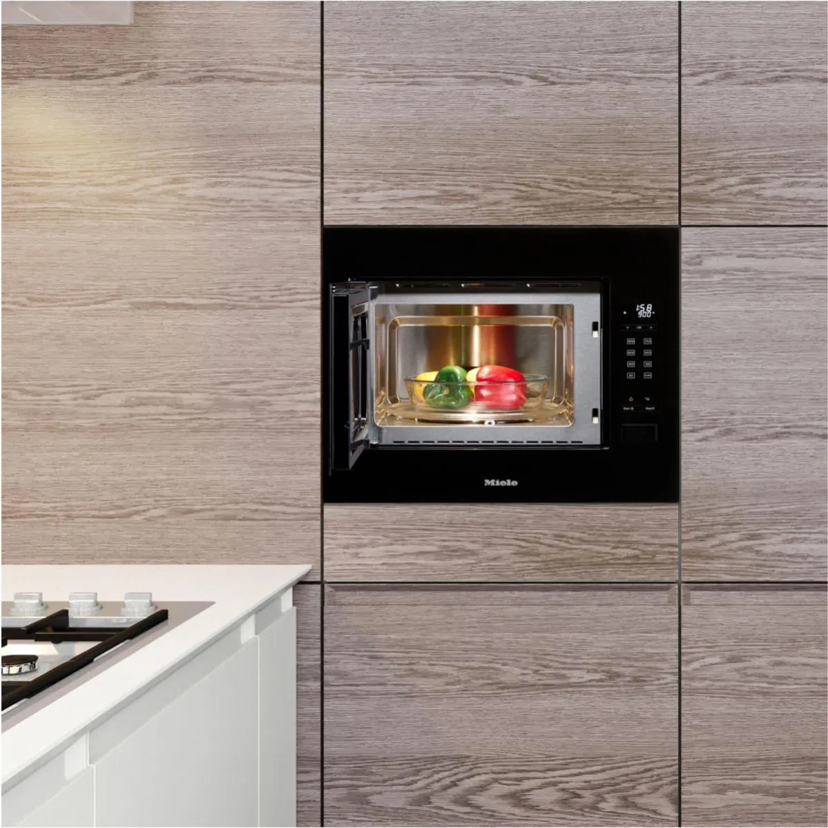 Miele מיקרוגל בנוי 45 ס"מ דלת צד זכוכית שחורה תוצרת Miele דגם M 2240 SC — תמונה 2