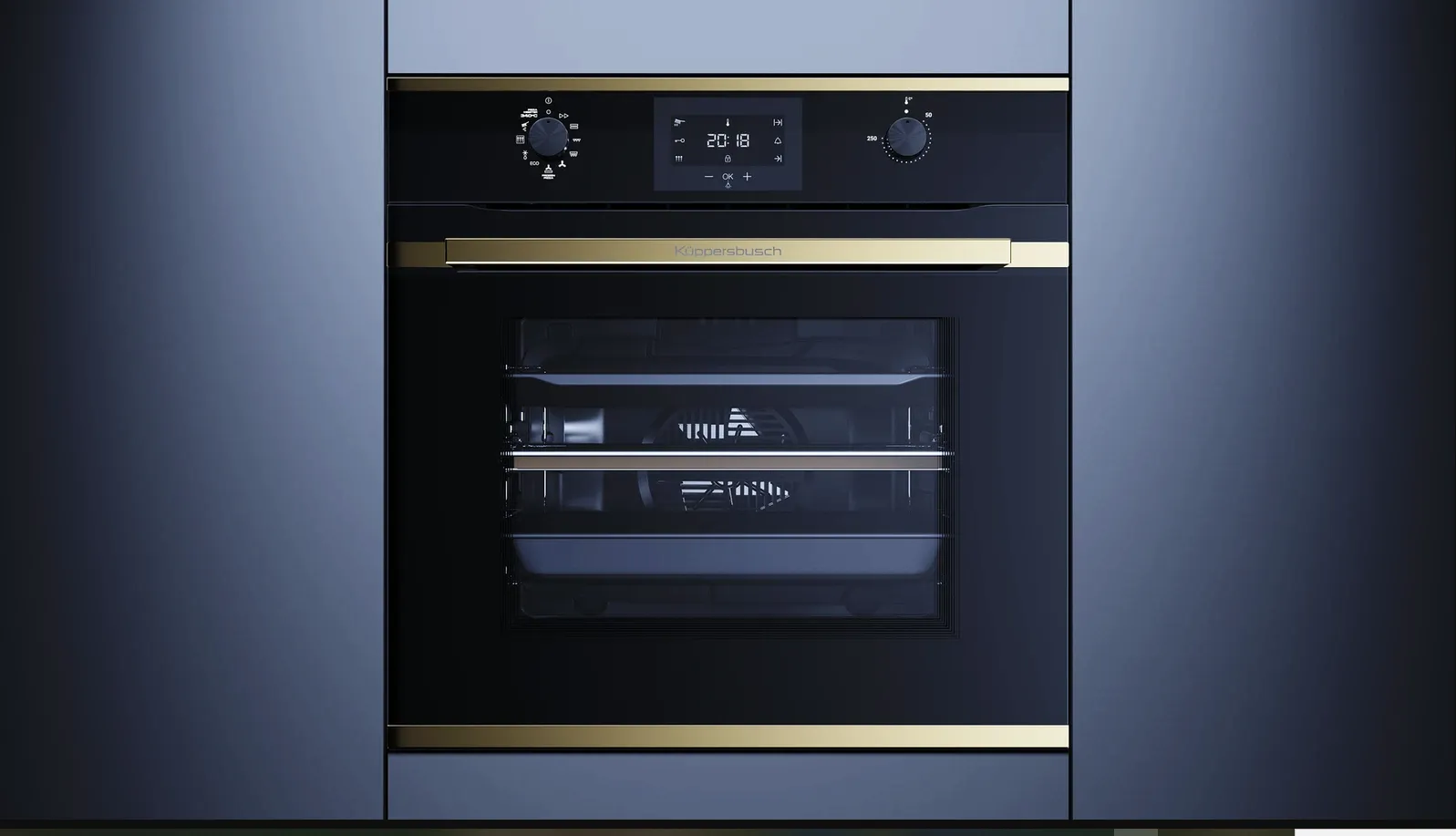 kueppersbusch תנור בנוי 60 ס"מ פירוליטי תוכנית פיצה 340°C זכוכית שחורה עם ערכות עיצוב ומערכת ökotherm תוצרת kueppersbusch דגם BP6332.0S — תמונה 15