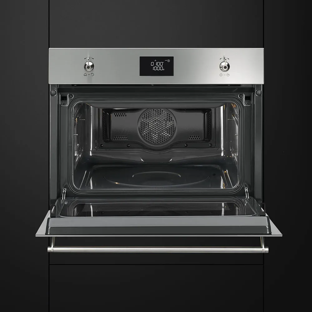 SMEG תנור בנוי משולב מיקרוגל 45 ס"מ נירוסטה מסדרת CLASSIC תוצרת SMEG דגם SO4301M1X — תמונה 2