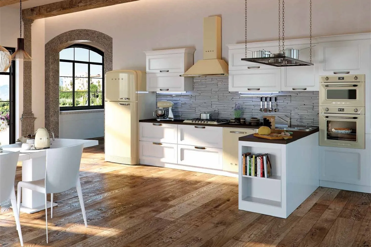 SMEG תנור פיצה מקצועי בנוי 60 ס"מ שמנת מסדרת Victoria תוצרת SMEG דגם SF6922PPZ — תמונה 3