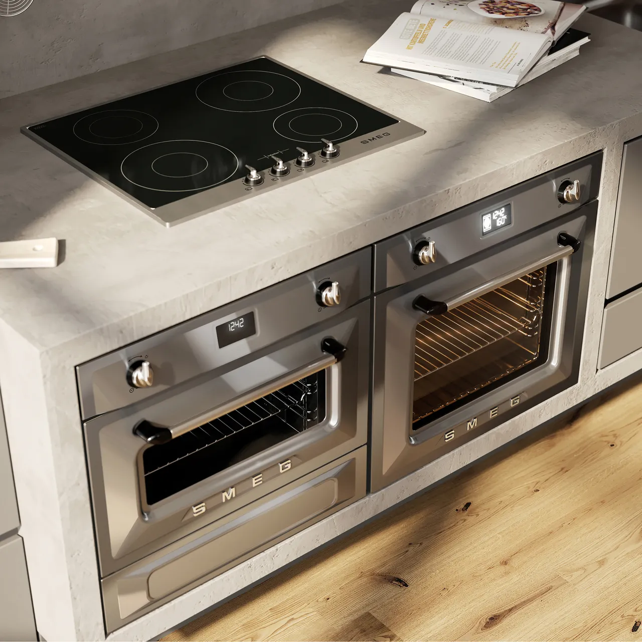 SMEG תנור פיצה מקצועי בנוי 60 ס"מ נירוסטה סדרת Victoria תוצרת SMEG דגם SF6922XPZE1 — תמונה 4