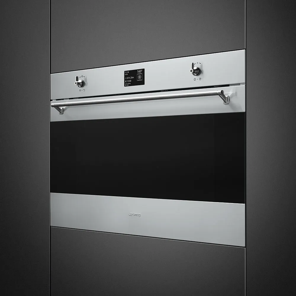 SMEG תנור בנוי פירוליטי 90/60 ס"מ נירוסטה סדרת ה Classic תוצרת SMEG דגם SFP9302TX — תמונה 6