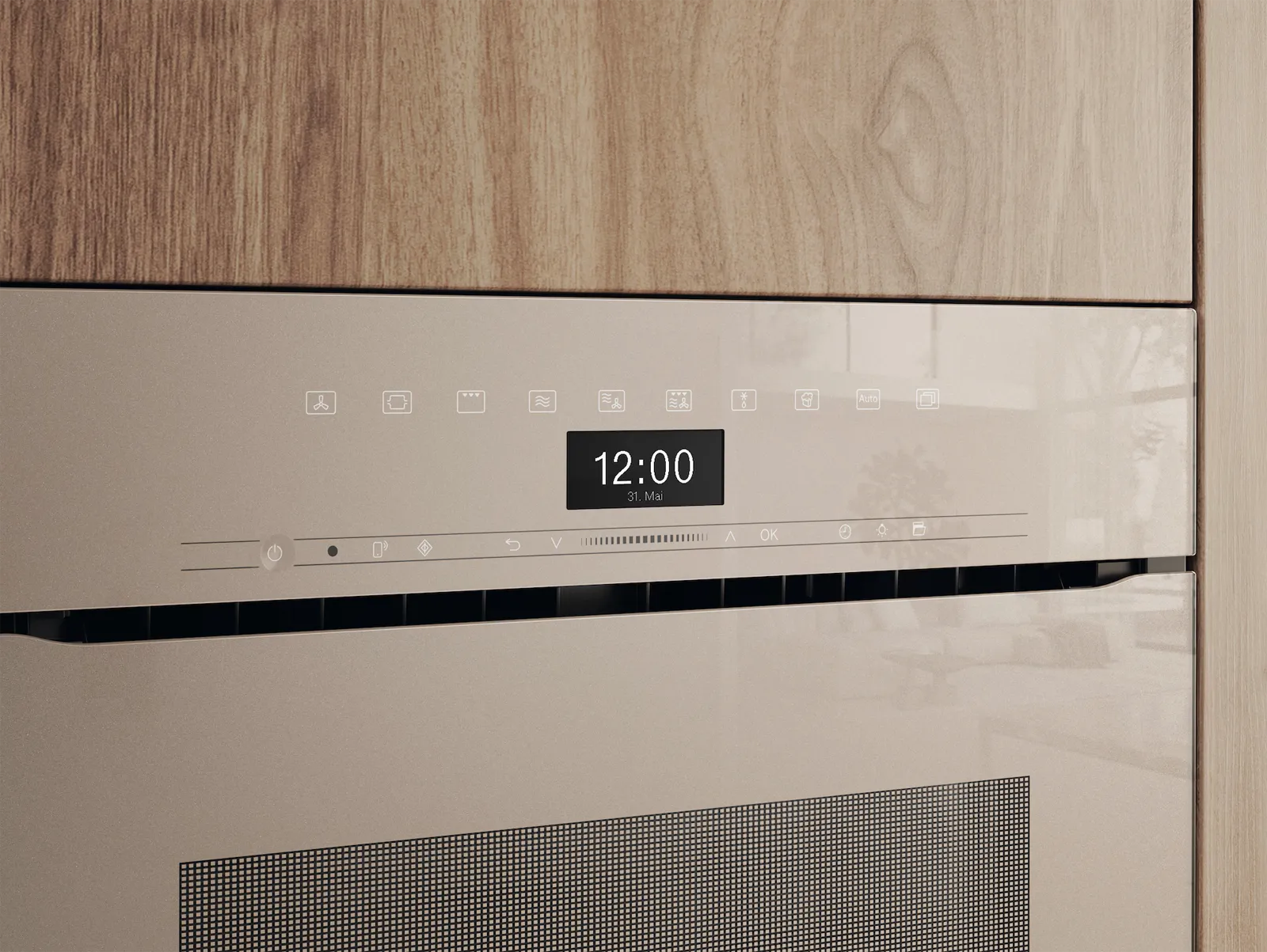Miele תנור בנוי משולב מיקרו 45 ס"מ ArtLine Touch2Open תוצרת Miele דגם H 7440 BMX  Pearl beige — תמונה 5