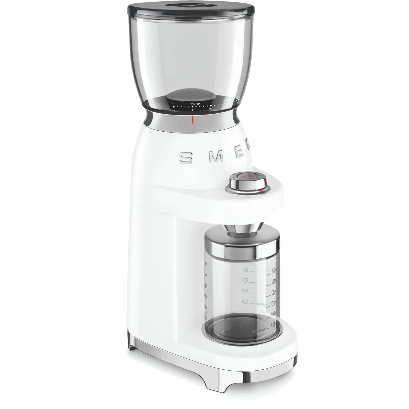 SMEG מטחנת קפה לכל סוגי הקפה בצבע לבן מסדרת 50's Retro Style,תוצרת SMEG דגם CGF01WHEU — תמונה 2