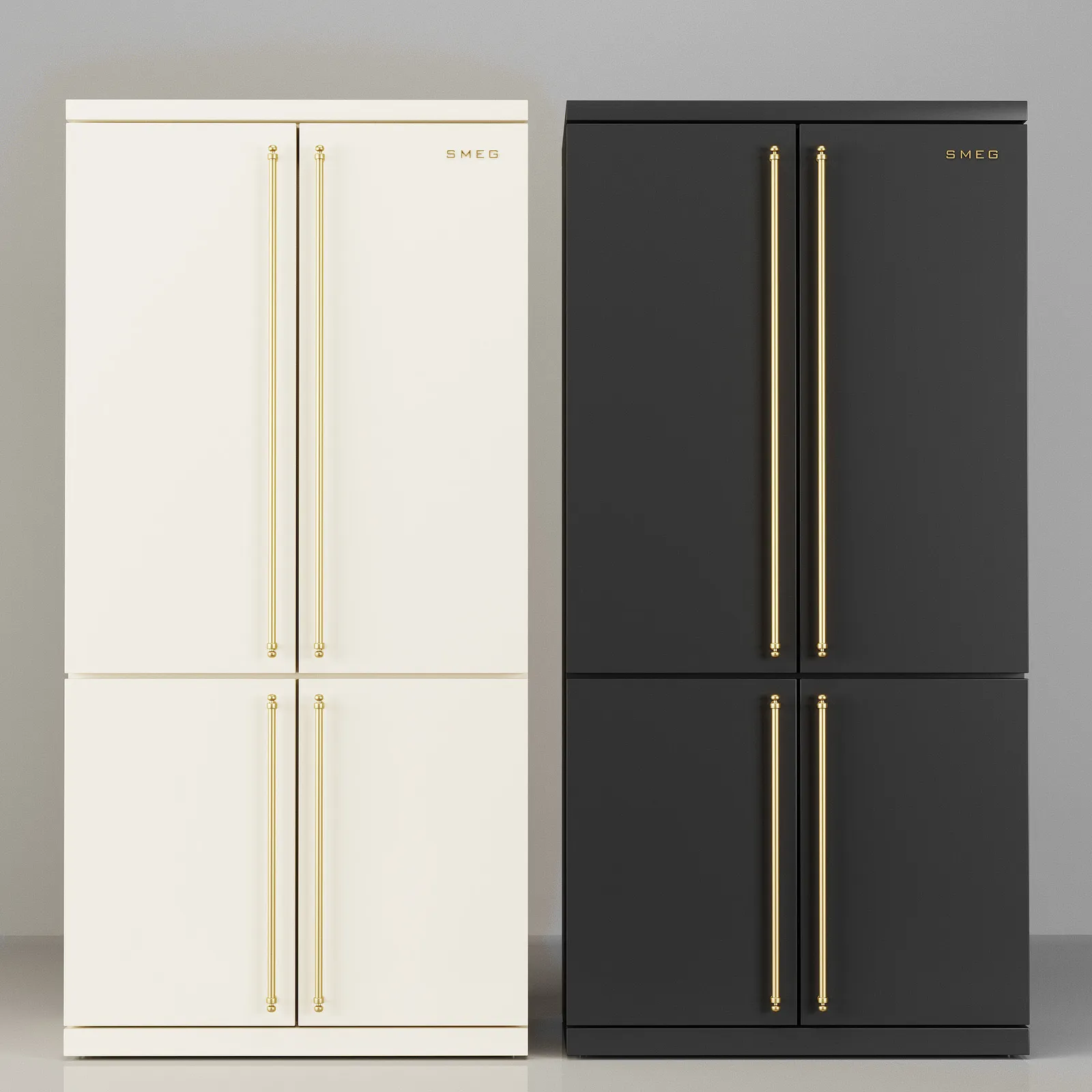 SMEG מקרר מקפיא תחתון 4 דלתות 92 ס"מ שחור גרפיט Total No Frost סדרת Colonial תוצרת SMEG דגם FQ60CAO5 — תמונה 4