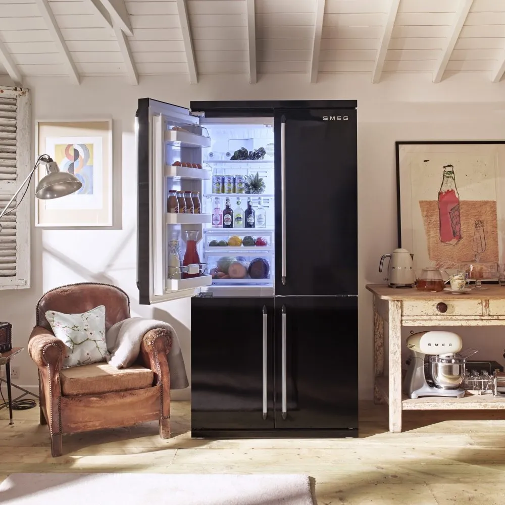 SMEG מקרר עם מקפיא, בעל 4 דלתות שחור,מסדרת Victoria תוצרת SMEG דגם FQ960N — תמונה 4