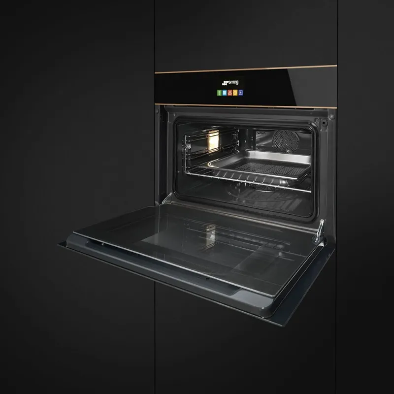 SMEG תנור בנוי משולב מיקרוגל 45 ס"מ ידית נשלפת סדרת Dolce Stil Novo תוצרת SMEG דגם SF4604PMCNR — תמונה 2