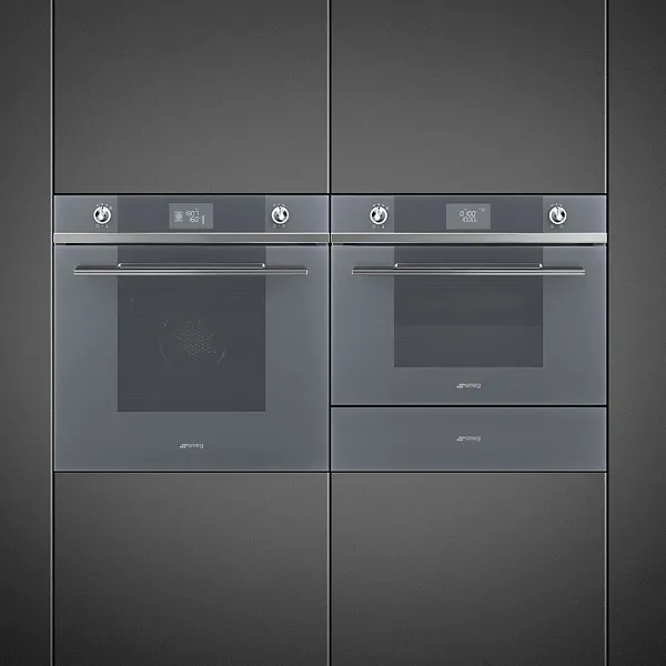 SMEG תנור בנוי 60 ס"מ זכוכית כסופה ניקוי באדים סדרת LINEA תוצרת SMEG דגם SF6101VS — תמונה 2