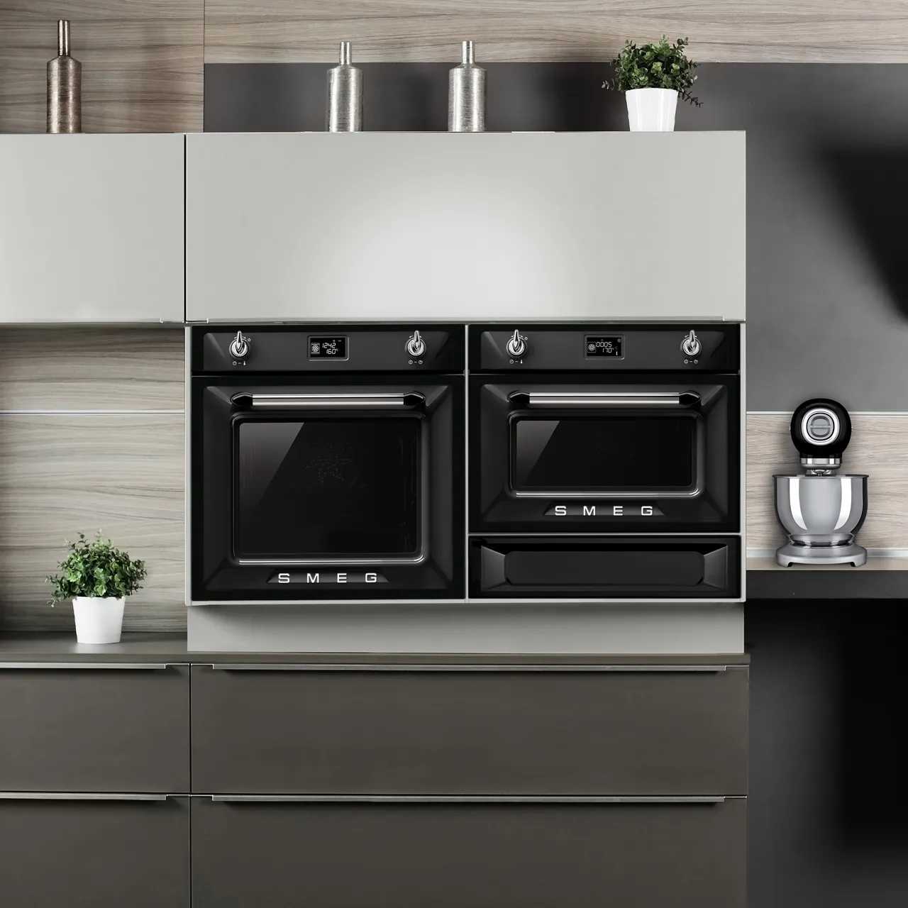 SMEG תנור פיצה מקצועי בנוי 60 ס"מ שחור מסדרת Victoria תוצרת SMEG דגם SF6922NPZE1 — תמונה 2