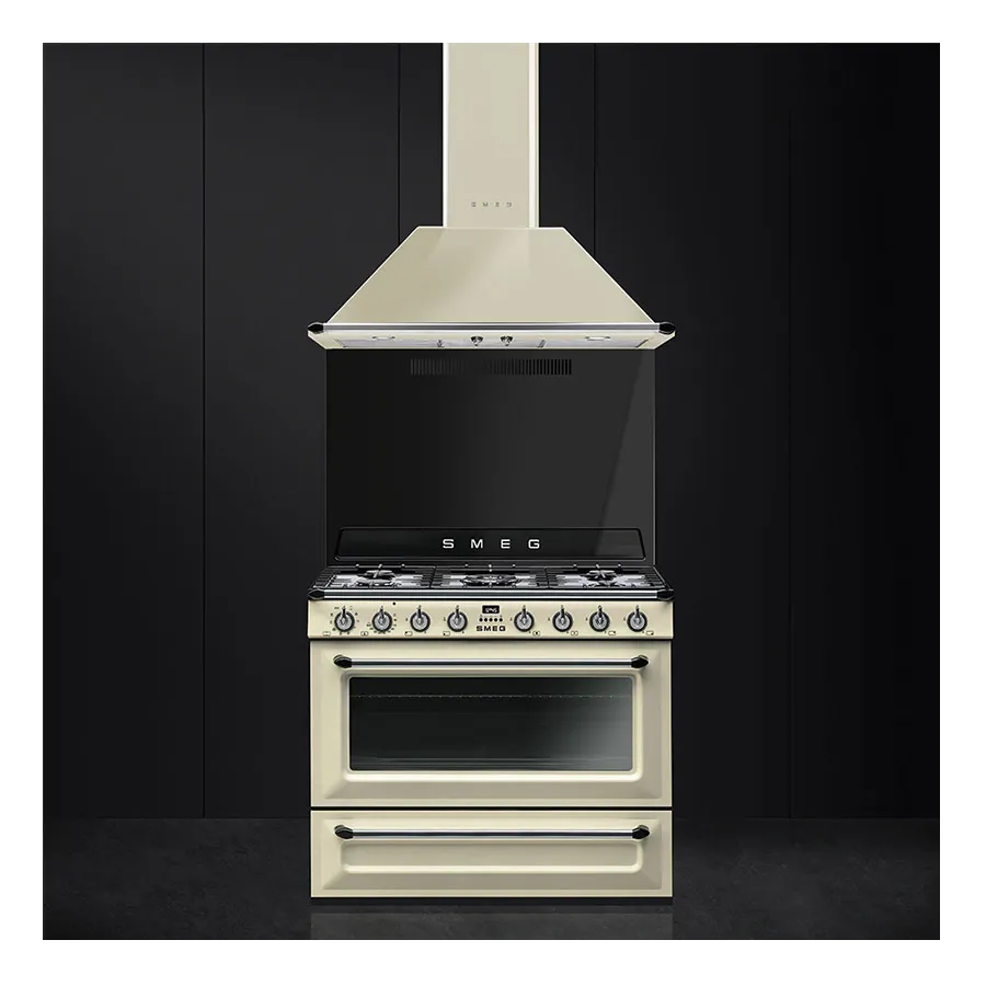 SMEG קולט אדים מעוצב להתקנה על קיר 90 ס"מ, צבע קרם מסדרת Victoria תוצרת SMEG דגם KT90PE — תמונה 2