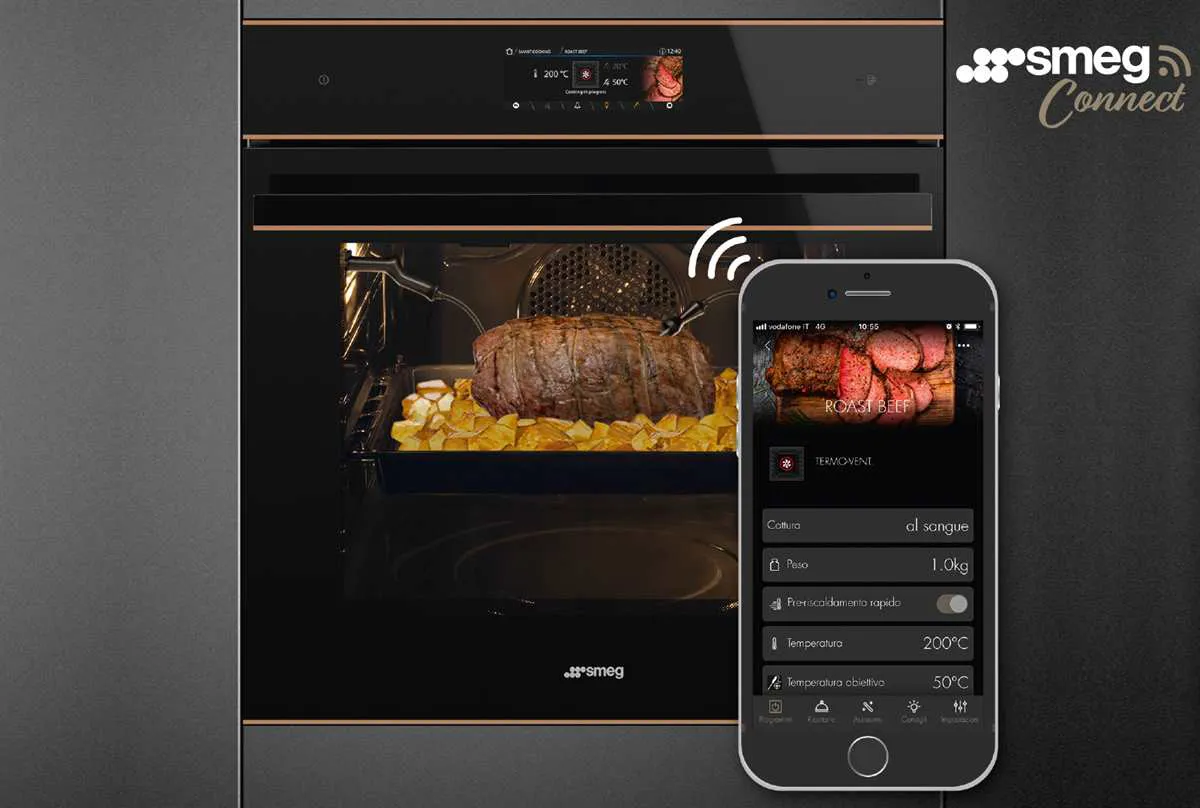 SMEG תנור פירוליטי עם אידוי מלא 60 ס"מ Wifi מובנה סדרת Dolce Stil Novo תוצרת SMEG דגם SFP6606WSPNR — תמונה 7