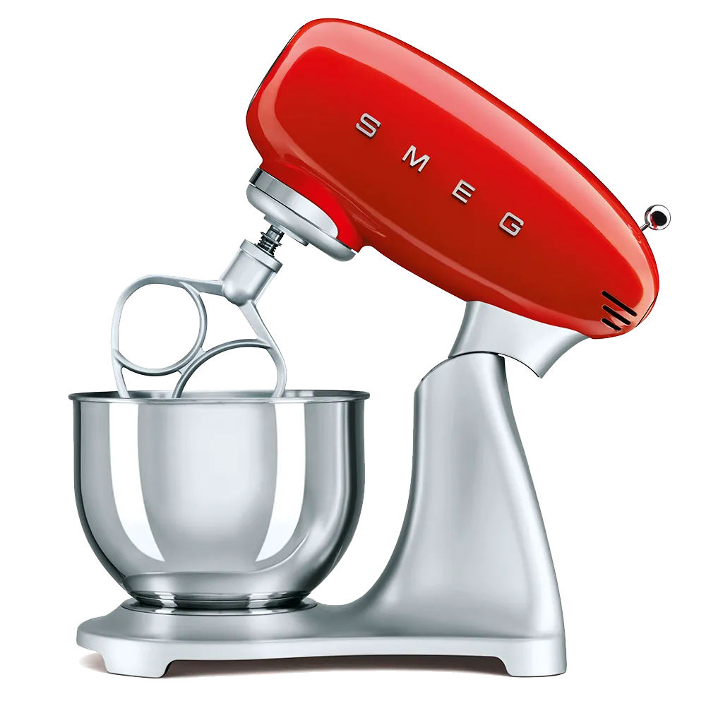 SMEG מיקסר עומד בצבע אדום גוף נירוסטה מסדרת 50's Retro Style,תוצרת SMEG דגם SMF01RDEU — תמונה 2