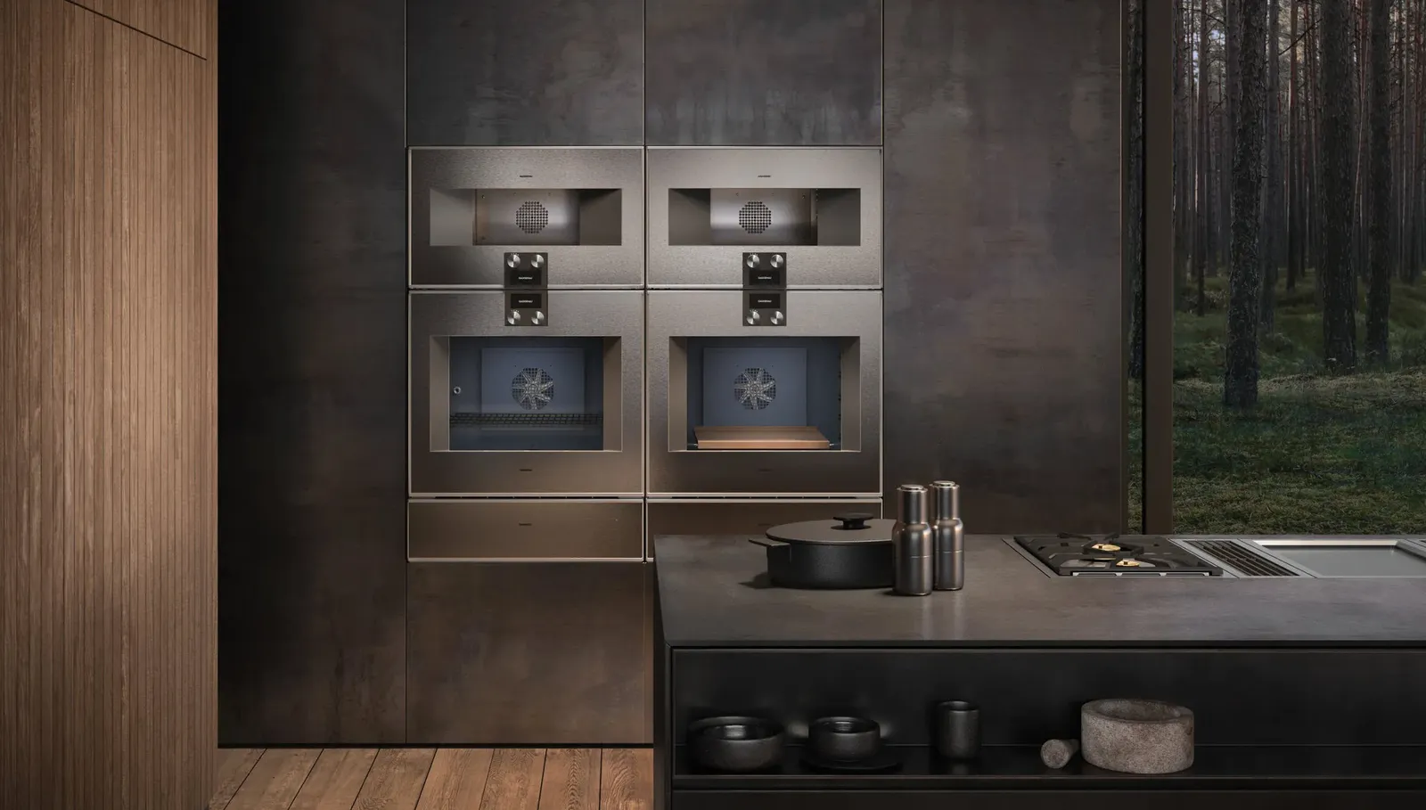 GAGGENAU מגירת חימום 76 ס"מ גובה 21 ס"מ נירוסטה בציפוי זכוכית מבית סדרה 400 GAGGENAU — תמונה 4