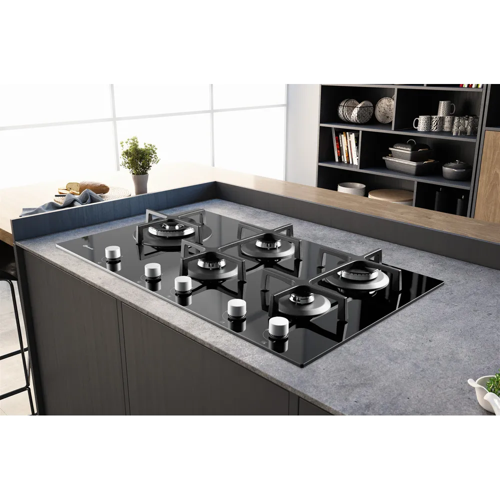 Bauknecht כיריים גז 90 ס"מ זכוכית שחורה עם מבער 4.8 KW תוצרת Bauknecht דגם : TGV 6955 SW IL  — תמונה 3