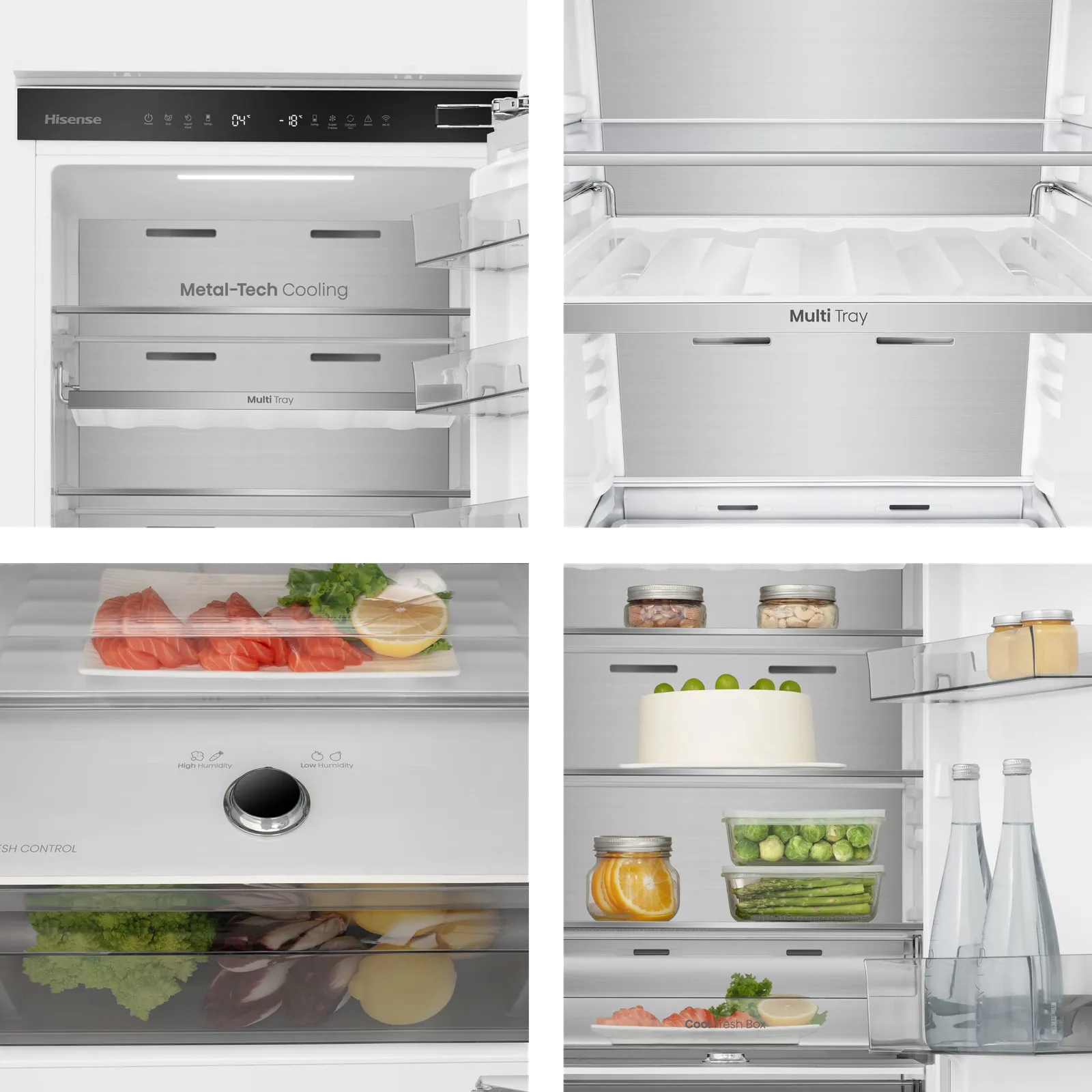 Hisense מקרר אינטגרלי 60 ס"מ מקפיא תחתון גמיש 284 ליטרים TOTAL NO FROST גב מטאלי מבית HISENSE דגם RB3B280SAWE — תמונה 2