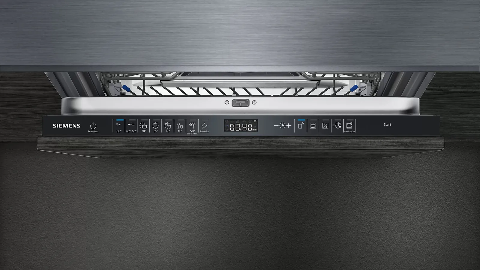 Siemens מדיח כלים אינטגרלי מלא 60 ס"מ הקרנת צד פתיחה אוטומטית תוצרת Siemens דגם SN95EX56CE — תמונה 2