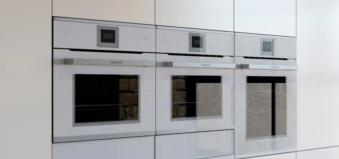 kueppersbusch תנור בנוי 60 ס"מ פירוליטי זכוכית לבנה עם ערכות עיצוב ומסך צבעוני תוצרת kueppersbusch דגם BP6550.0W — תמונה 6