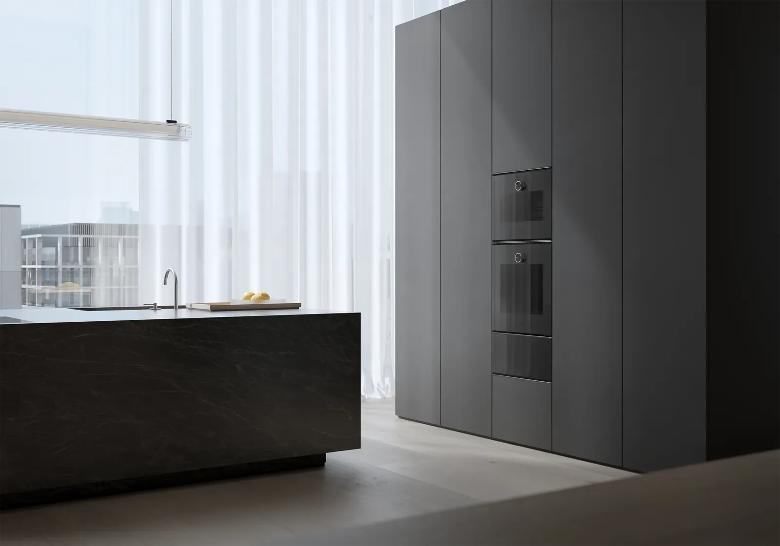 GAGGENAU תנור בנוי פירוליטי 60 ס"מ דלת צד גימור Onyx סדרת Minimalistic תוצרת GAGGENAU דגם GO240100 — תמונה 5