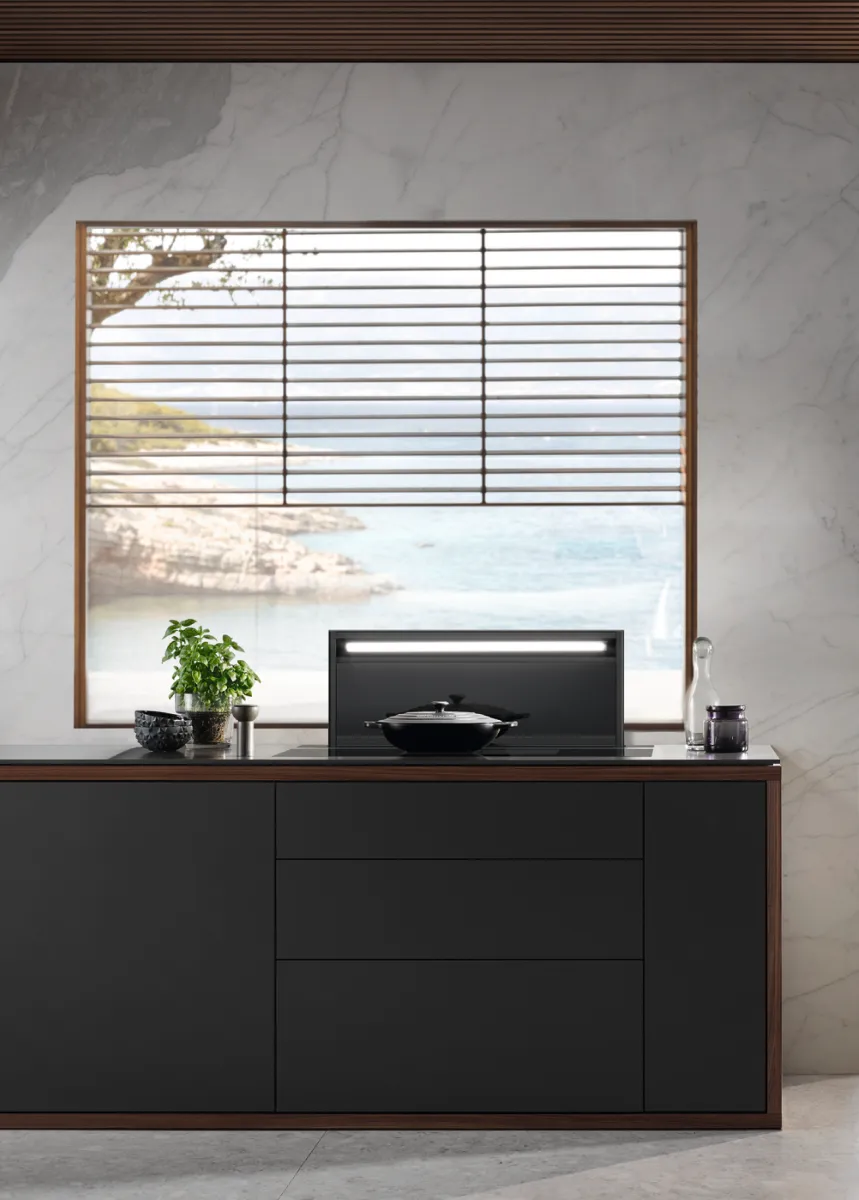 Miele קולט אדים מעלית 91 ס"מ מנגנון אלחוטי גימור שחור מט תוצרת Miele דגם DAD 4840 Black Levantar — תמונה 3