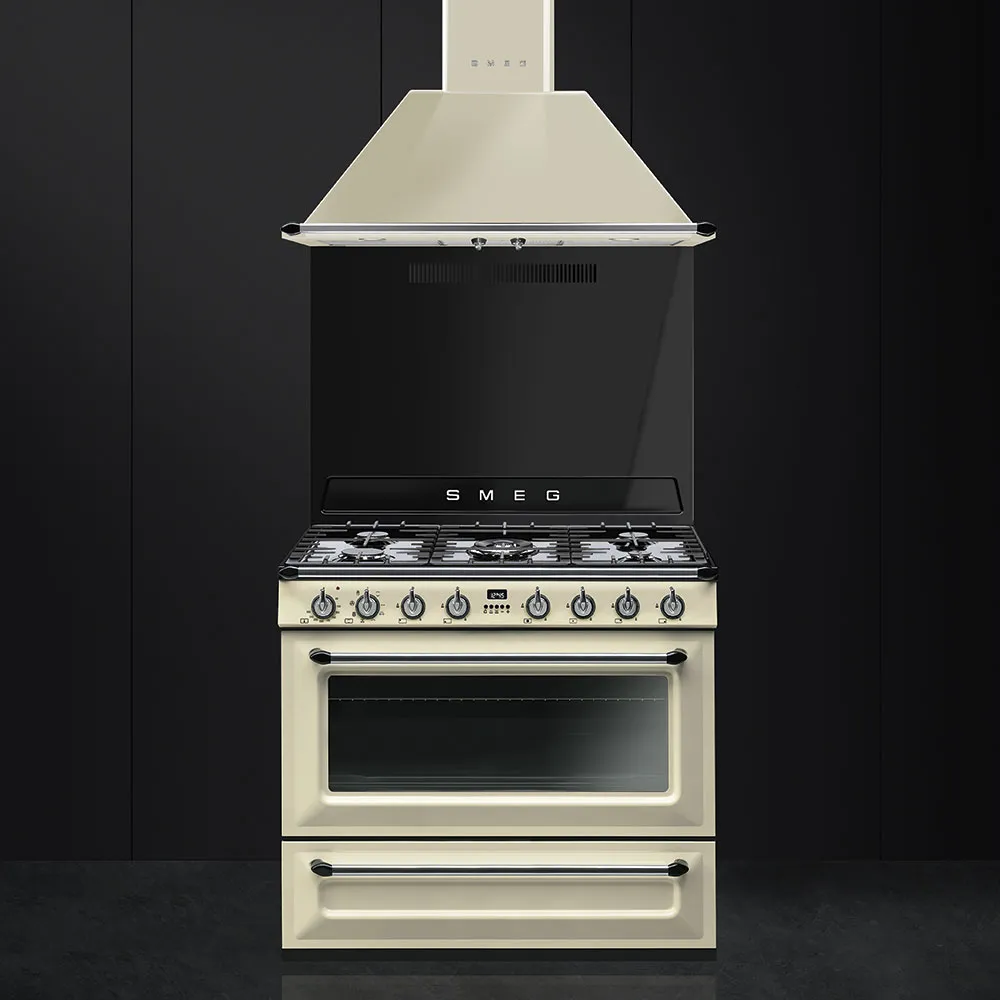 SMEG תנור משולב כיריים גז 90x60 ס"מ,מסדרת Victoria צבע שמנת תוצרת SMEG דגם TR90P1 — תמונה 3