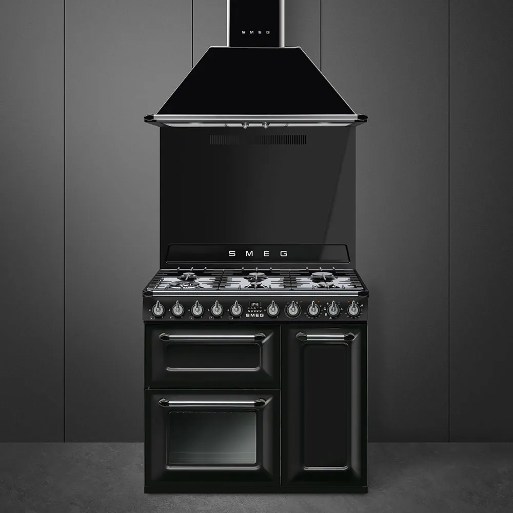 SMEG תנור משולב כיריים גז 90 ס"מ 3 תאי אפיה שחור סדרת Victoria תוצרת SMEG דגם TR93BL — תמונה 5