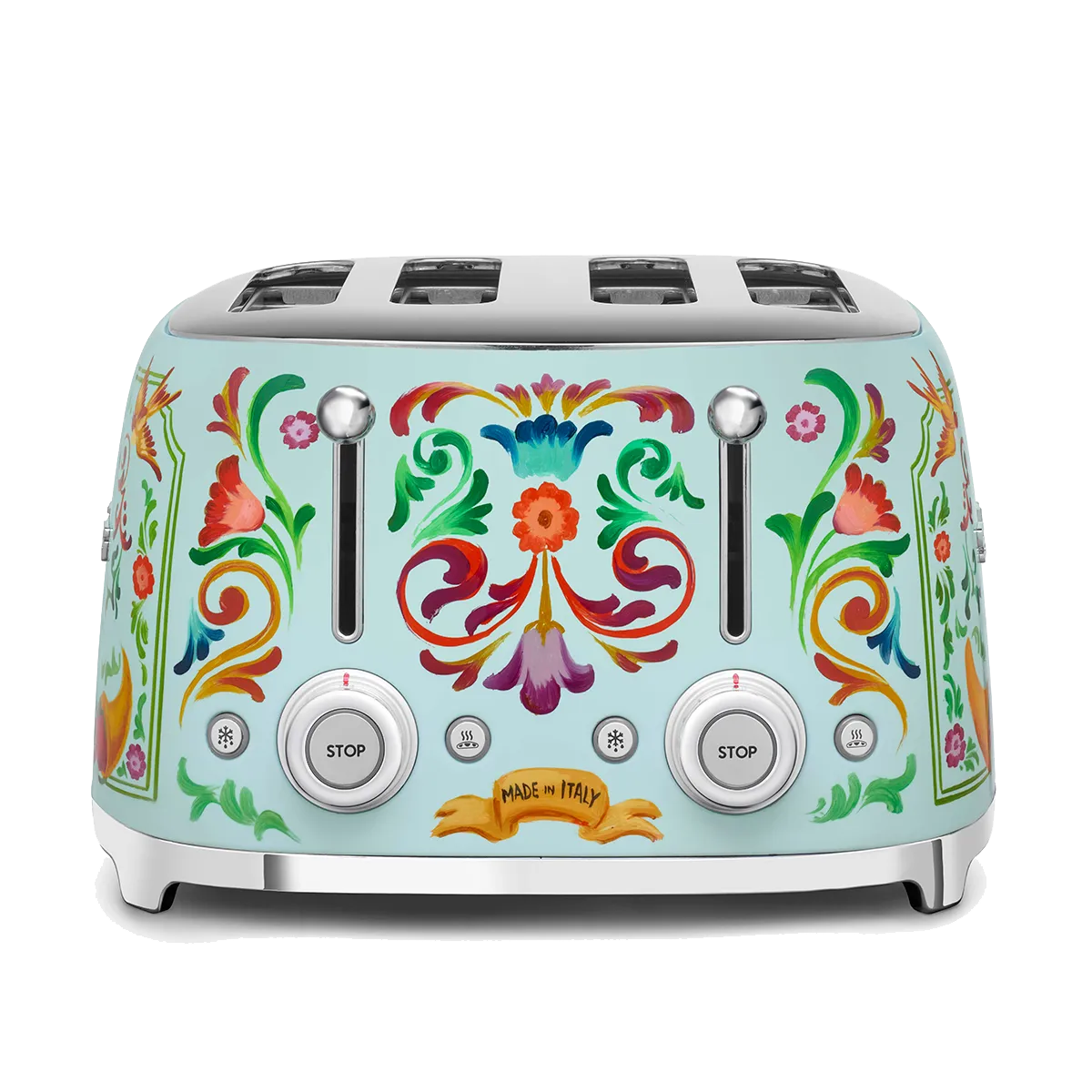 SMEG מצנם 4 פרוסות רטרו בעיצוב DOLCE & GABBANA תוצרת SMEG דגם TSF03DGEU — תמונה 3