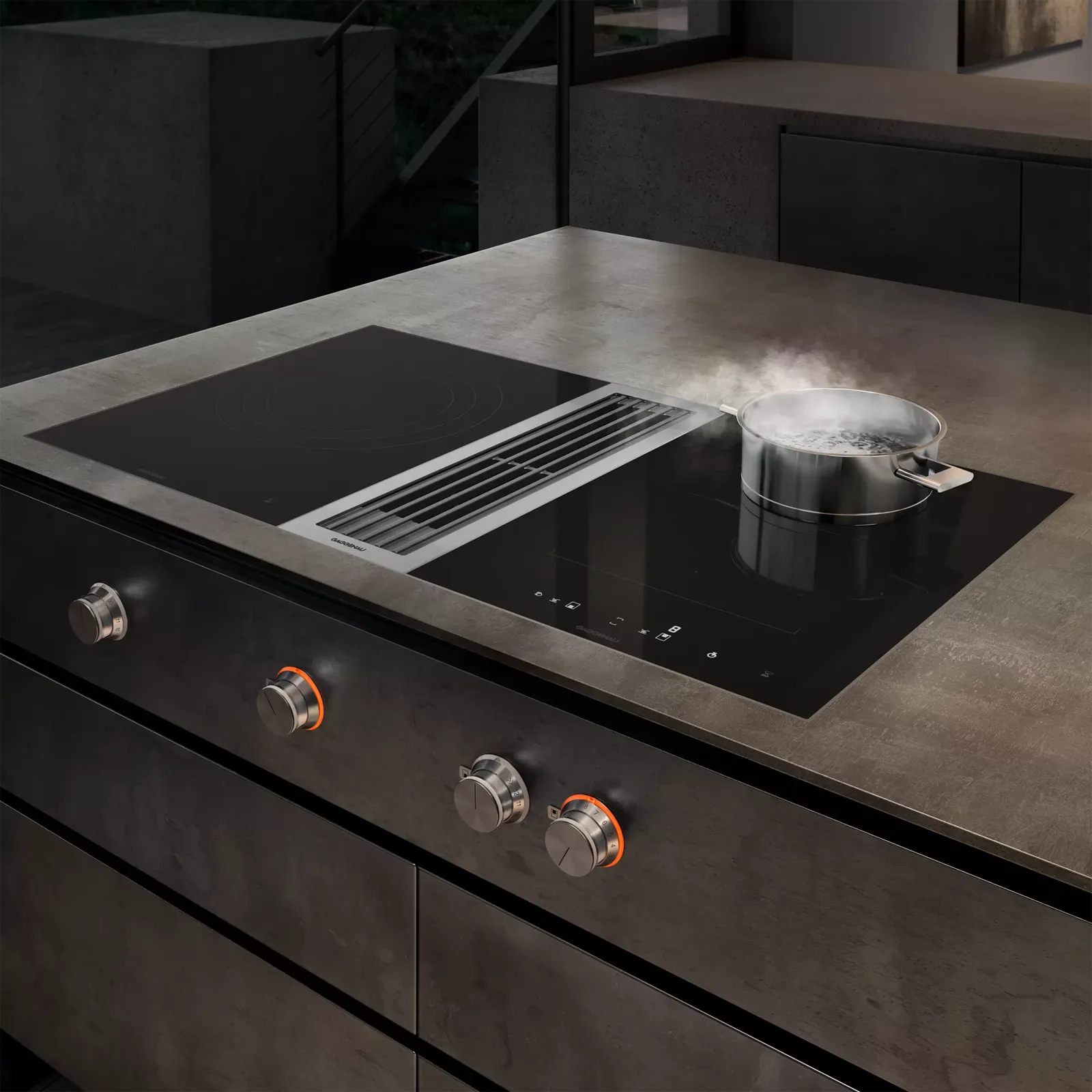 GAGGENAU כיריים דומינו אינדוקציה 38 ס"מ Flex מסגרת נירוסטה מתגים קדמיים סדרה 400 תוצרת GAGGENAU דגם VI422115 — תמונה 9