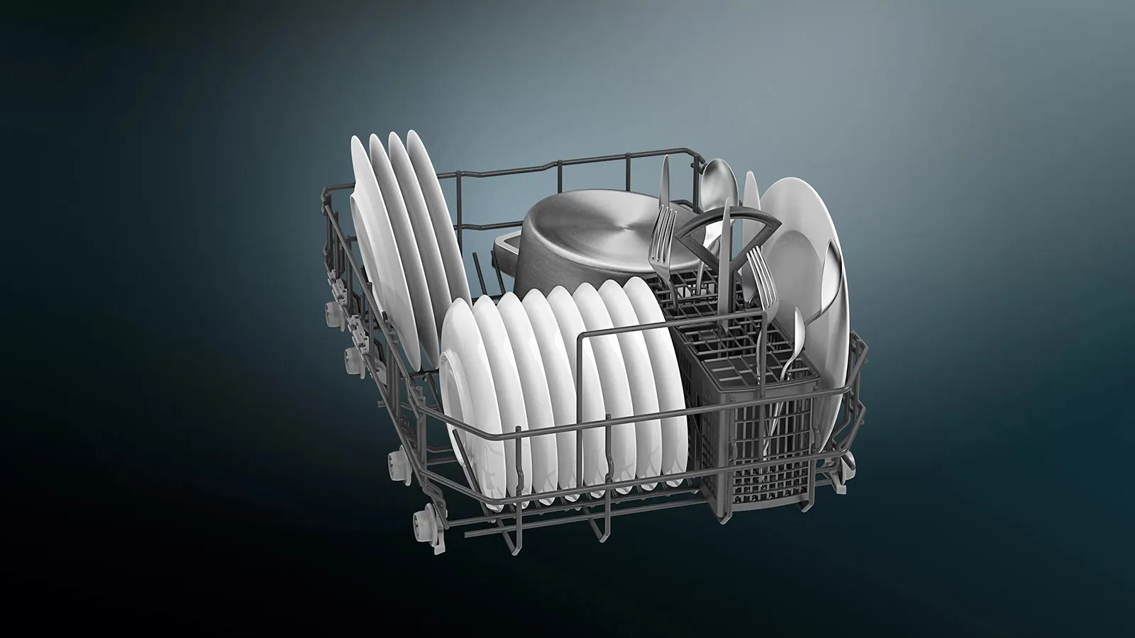 Siemens מדיח כלים עצמאי צר 45 ס"מ כסוף תוצרת Siemens דגם SR23HI48KE — תמונה 4