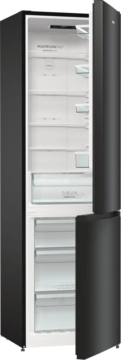 Gorenje מקרר מקפיא תחתון קו ארון רוחב 120 ס"מ 2 מטר גובה נירוסטה שחורה תוצרת Gorenje דגם NRK6202EBXL4 — תמונה 4