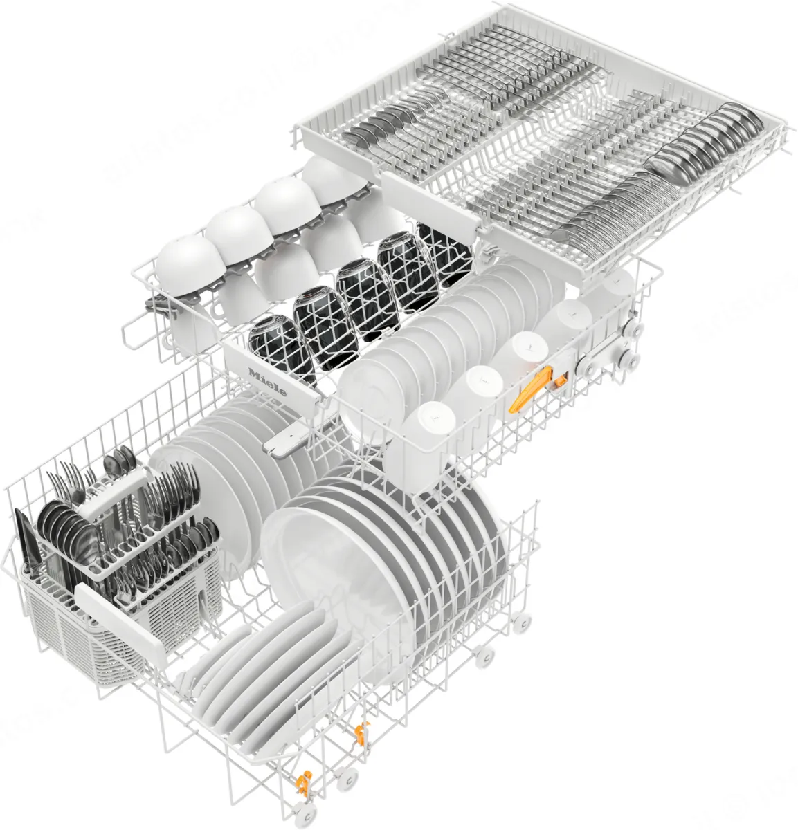 Miele מדיח כלים עצמאי 60 ס''מ לבן 6 ליטר מים מגירת סכום + סלסלה תוצרת Miele דגם G 5022SC W — תמונה 2