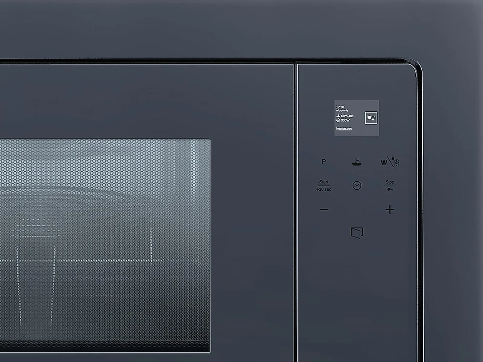 SMEG מיקרוגל בנוי משולב גריל 38 ס"מ גימור אפור מוברש Neptune Grey סדרת LINEA תוצרת SMEG דגם FMI120G — תמונה 3