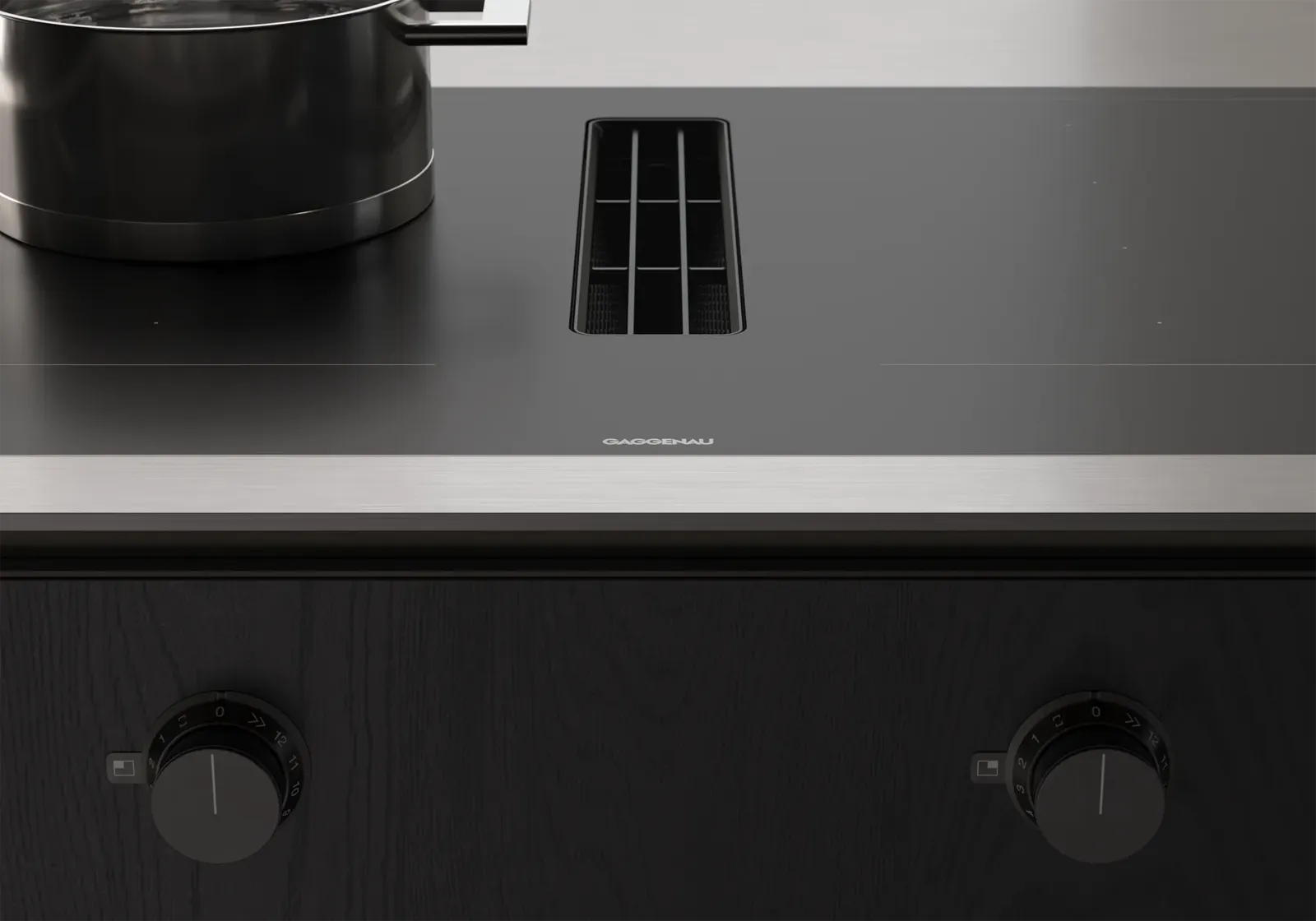 GAGGENAU כיריים אינדוקציה 90 ס"מ FLEX בשילוב קולט אדים התקנה שטוחה גימור שחור מט סדרה 400 תוצרת GAGGENAU דגם CV492105M — תמונה 2