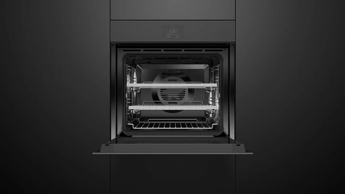 Fisher & Paykel תנוי בנוי פירוליטי 60 ס"מ AirFry פתיחה וסגירה חשמלית צג TFT גימור שחור סדרה 9 תוצרת FISHER&PAYKEL דגם OB60SMPTNB1 — תמונה 4
